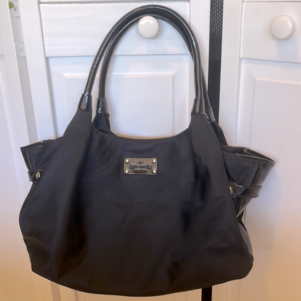 ♠️Kate Spade Black Stevie Berkshire Road Top Zip Satchel (Rare)